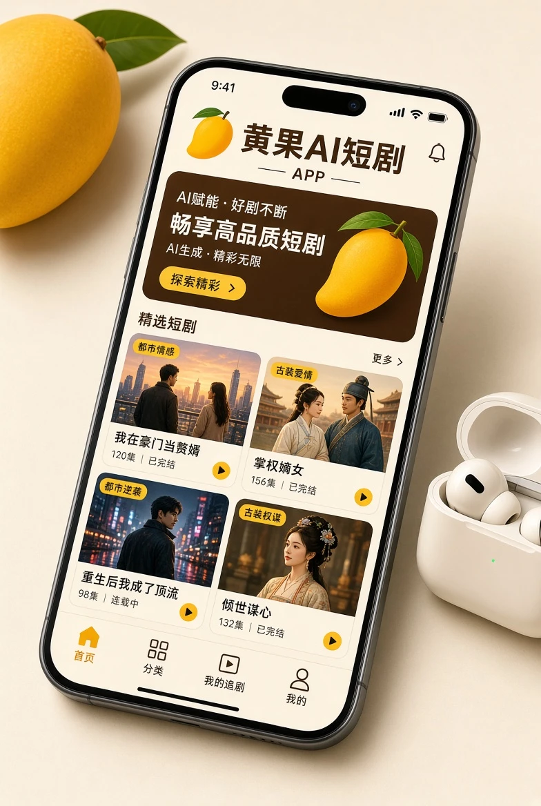 黄果AI短剧移动端服务